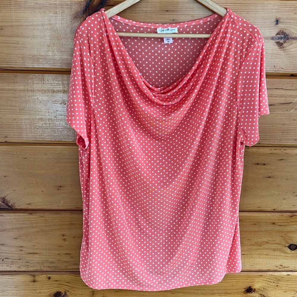 Jacklin Smith Orange White Blouse TOP XXL